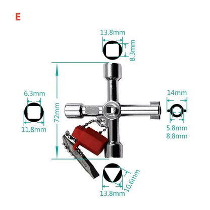 JUSTINLAU 4Way Universal Internal Triangle Key Wrench  Multifunctional Hand Tool For Plumbing Elect 7