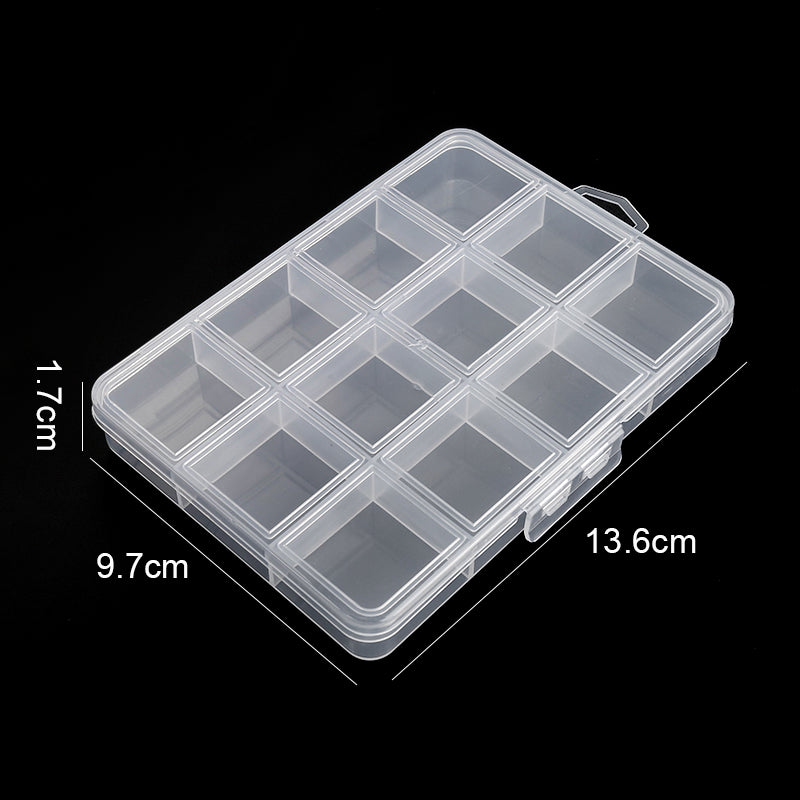Clear Plastic Organizer Box, Transparent Storage Container, Jewelry Box, Empty Earring Storage Display for Beads
