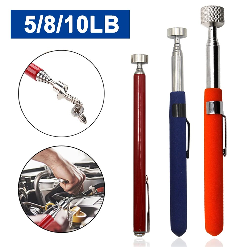 Portable Multifunctional Extractor Pen, Magnetic Retractable Pickup Suction Iron Rod, Clip Automotive Repair Tools