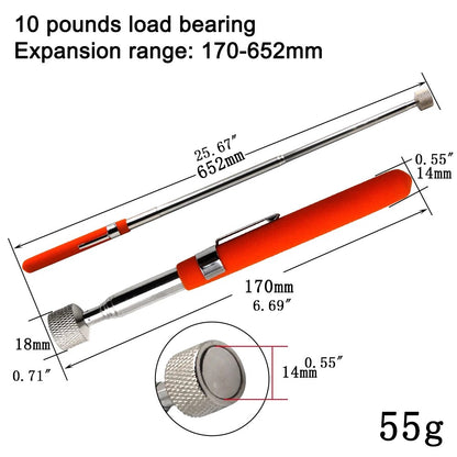 Portable Multifunctional Extractor Pen Magnetic Retractable Pickup Suction Iron Rod Clip Automotive 8