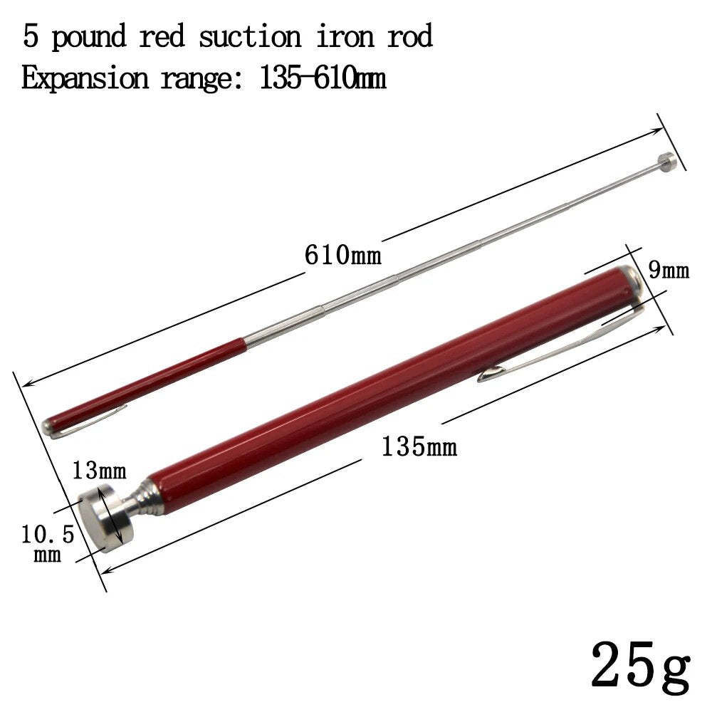 Portable Multifunctional Extractor Pen Magnetic Retractable Pickup Suction Iron Rod Clip Automotive 2