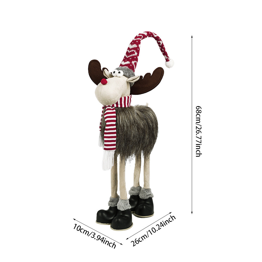 Dolls Navidad Figurine Ornaments, Christmas Large Standing Elk, With Lights Reindeer, Gift New Year Home Decor