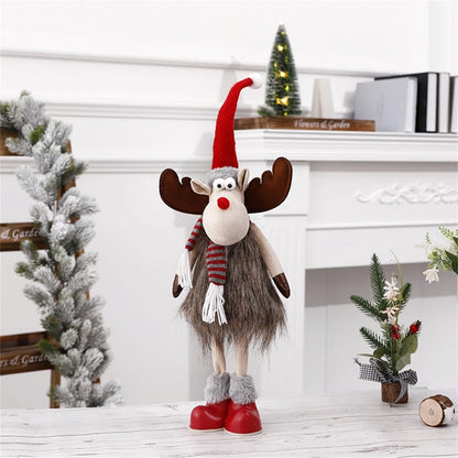Dolls Navidad Figurine Ornaments, Christmas Large Standing Elk, With Lights Reindeer, Gift New Year Home Decor