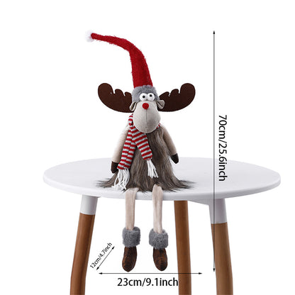 Dolls Navidad Figurine Ornaments, Christmas Large Standing Elk, With Lights Reindeer, Gift New Year Home Decor