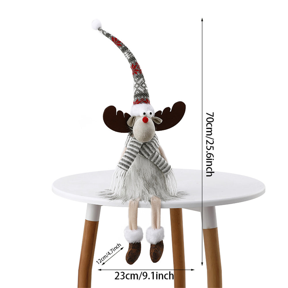 Dolls Navidad Figurine Ornaments, Christmas Large Standing Elk, With Lights Reindeer, Gift New Year Home Decor