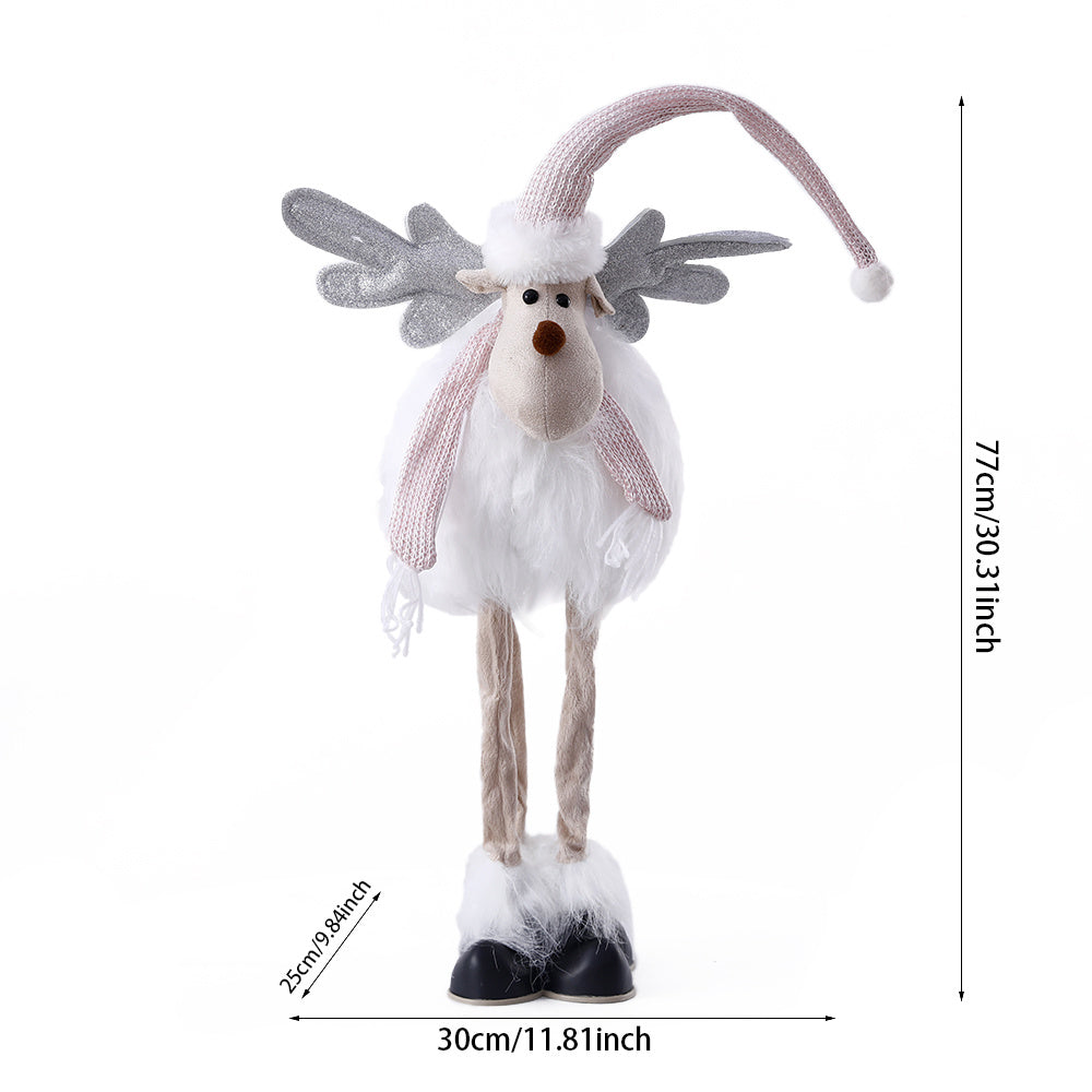 Dolls Navidad Figurine Ornaments, Christmas Large Standing Elk, With Lights Reindeer, Gift New Year Home Decor