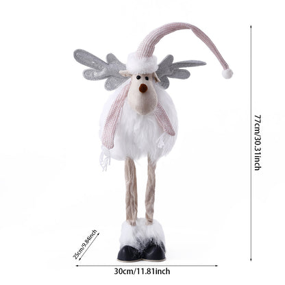 Dolls Navidad Figurine Ornaments, Christmas Large Standing Elk, With Lights Reindeer, Gift New Year Home Decor