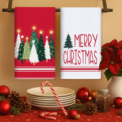 Merry Christmas Kitchen Towels, Navidad Natal Dish Towel, Santa Claus Party Decoration, New Year Gift Set