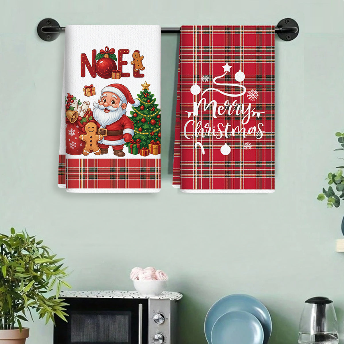 Merry Christmas Kitchen Towels Navidad Natal Dish Towel Santa Claus Party Decoration New Year Gift  4