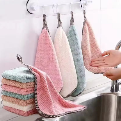 Super Absorbent Kitchen Daily Dish Towel, Thickened Non-Stick Oil Scouring Pad, Lint Free Table Cleaning Cloth