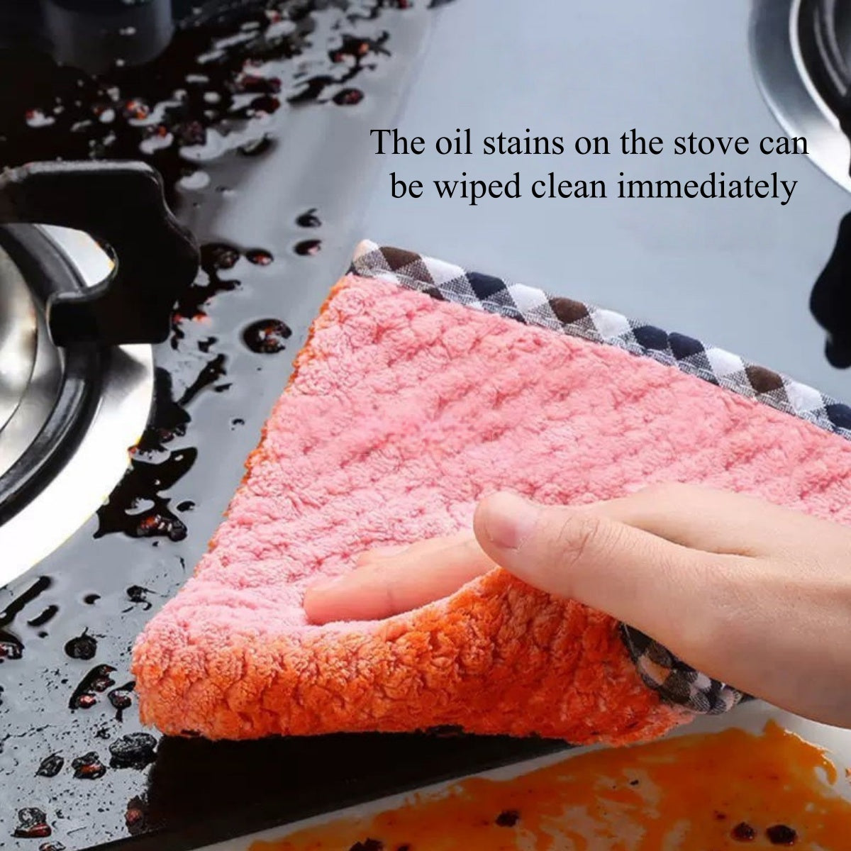Super Absorbent Kitchen Daily Dish Towel, Thickened Non-Stick Oil Scouring Pad, Lint Free Table Cleaning Cloth