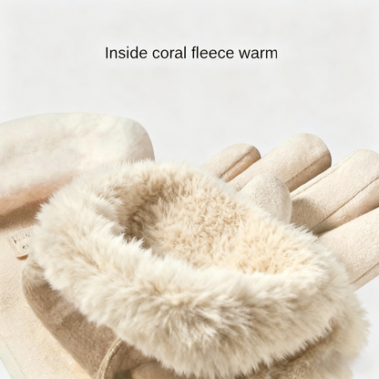 Womens Touchscreen Winter Gloves Fashionable Finger Gloves With Thin Cashmere Solid Color For Autum 1
