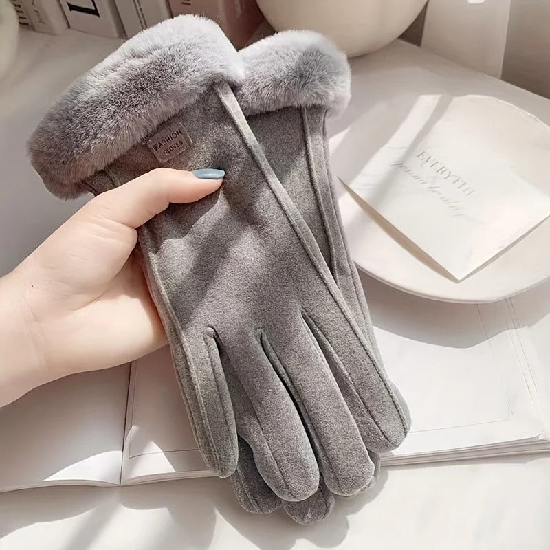 Womens Touchscreen Winter Gloves Fashionable Finger Gloves With Thin Cashmere Solid Color For Autum 6