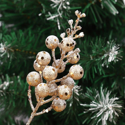 Artificial Foam Berry Snow, Christmas Glitter Berry Stems, Covered Berry for Christmas Tree, DIY Crafts Decoration