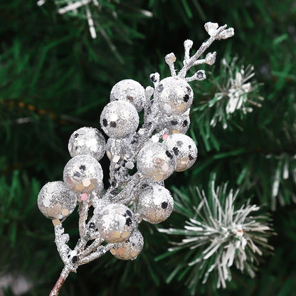 Artificial Foam Berry Snow, Christmas Glitter Berry Stems, Covered Berry for Christmas Tree, DIY Crafts Decoration
