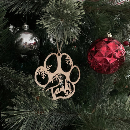 Custom Dog Paw Charm, Personalized Christmas Tree Ornament, Christmas Decoration Kids Gift, Gift Idea For Christmas