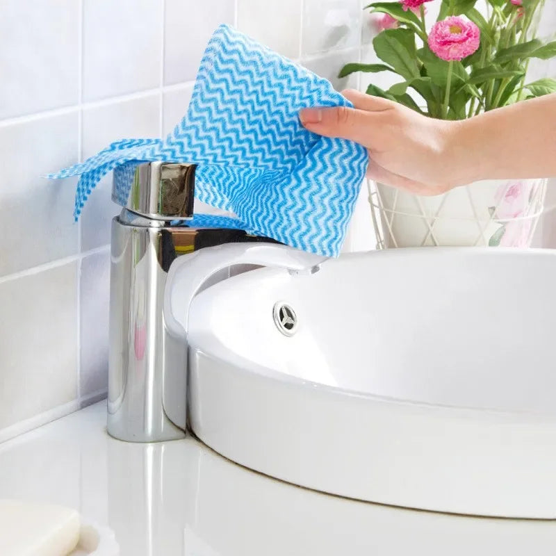 Disposable Kitchen Cloth Roll, Non Woven Fabric Cleaning Cloth, Tear Off Dishcloth for Easy Use