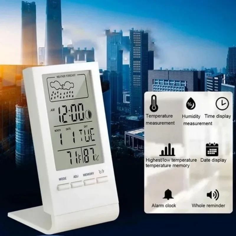 LED Digital Weather Station Clock With Thermometer And Hygrometer 2