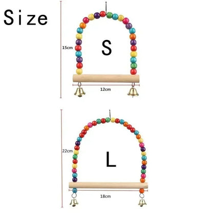 Wooden Bird Swing Toy For Parrots And Small Birds 5