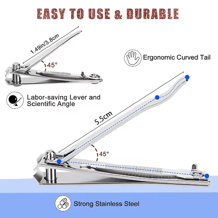 PrecisionEdge Stainless Steel Nail Clippers For Thick And Hard Nails 2
