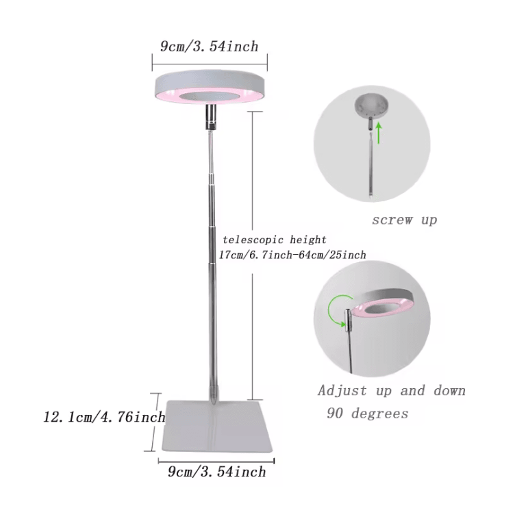 Indoor Full Spectrum LED Plant Grow Light Four Level Dimming Adjustable Height Stand 1