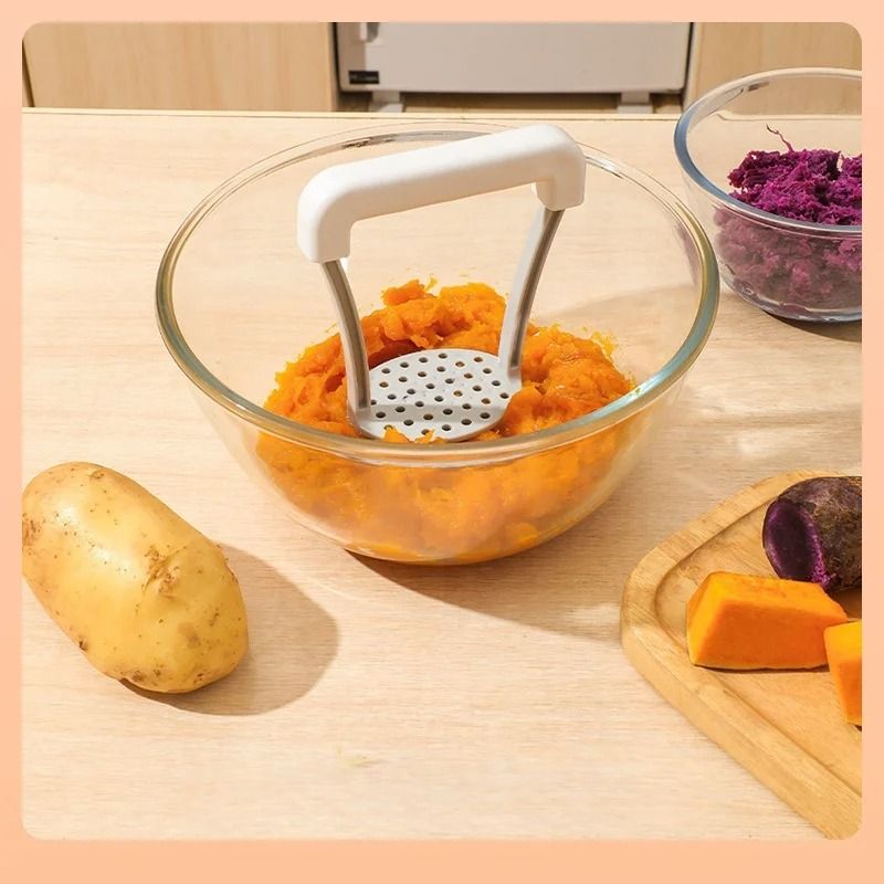 HeavyDuty Manual Potato Masher  Ricer With NonSlip Handle  Premium Kitchen Vegetable  Fruit Mash To 4