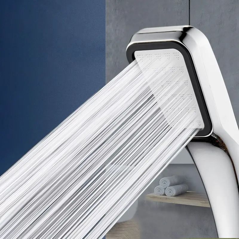 Square Handheld Pressurized Shower Head 300-Hole Water Saving Rainfall Spray