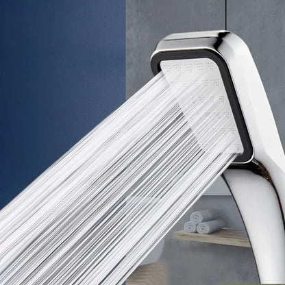 Square Handheld Pressurized Shower Head 300-Hole Water Saving Rainfall Spray