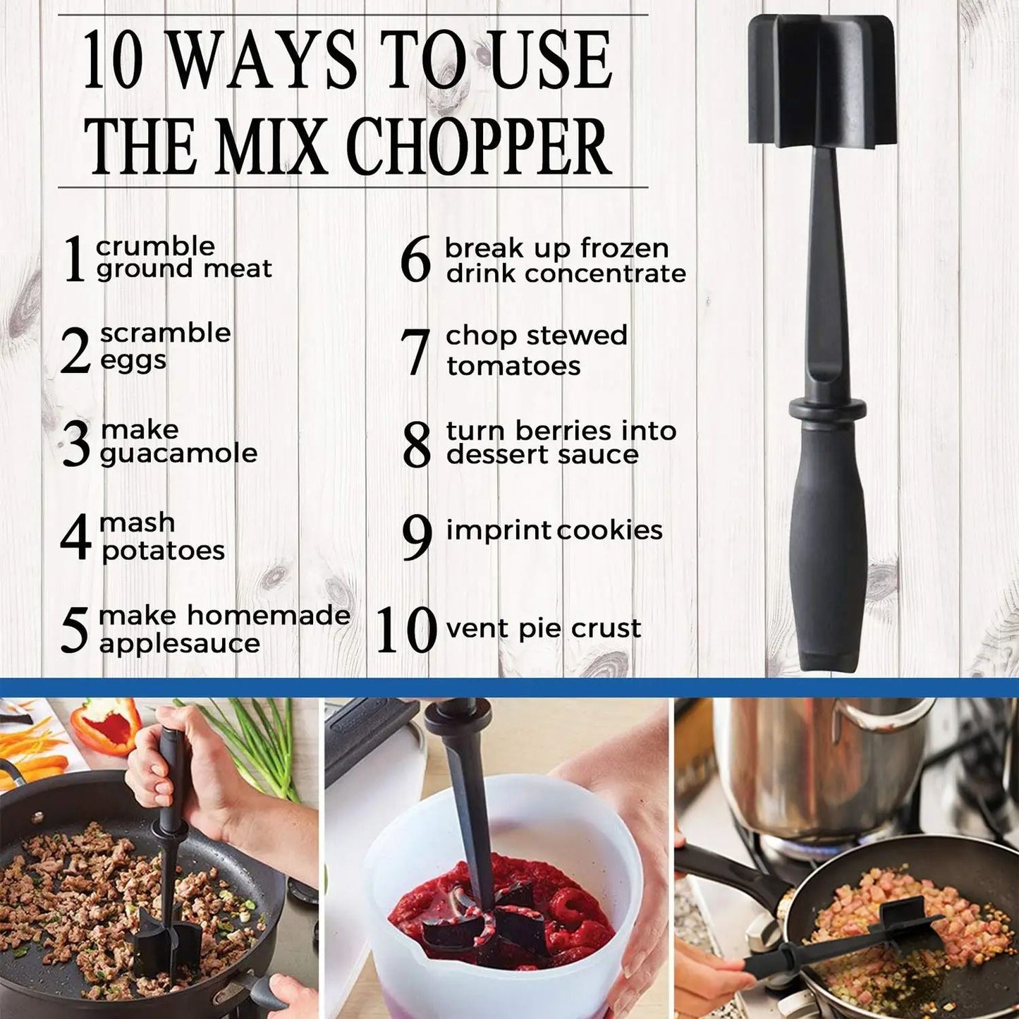Meat Chopper Ground Beef Masher Heat Resistant Kitchen Tool 3
