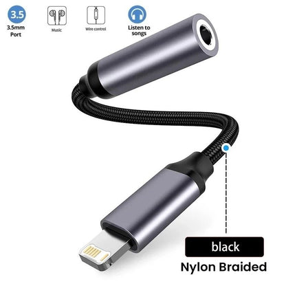iOS to 35 mm Jack Cable Adapter AUX for iPhone 12 13 14 Pro Headphone Connector Audio Splitter