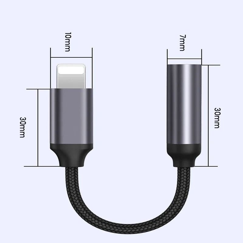 IOS To 35 Mm Jack Cable Adapter AUX For IPhone 12 13 14 Pro Headphone Connector Audio Splitter 5