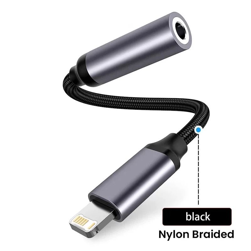 IOS To 35 Mm Jack Cable Adapter AUX For IPhone 12 13 14 Pro Headphone Connector Audio Splitter 6