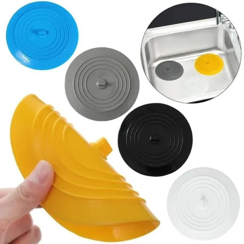 Universal Silicone Drain Stopper and Hair Catcher for Bathroom and Kitchen