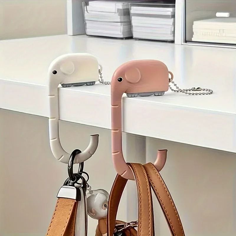 Oval Non Slip Cartoon Elephant Bag Table Hook