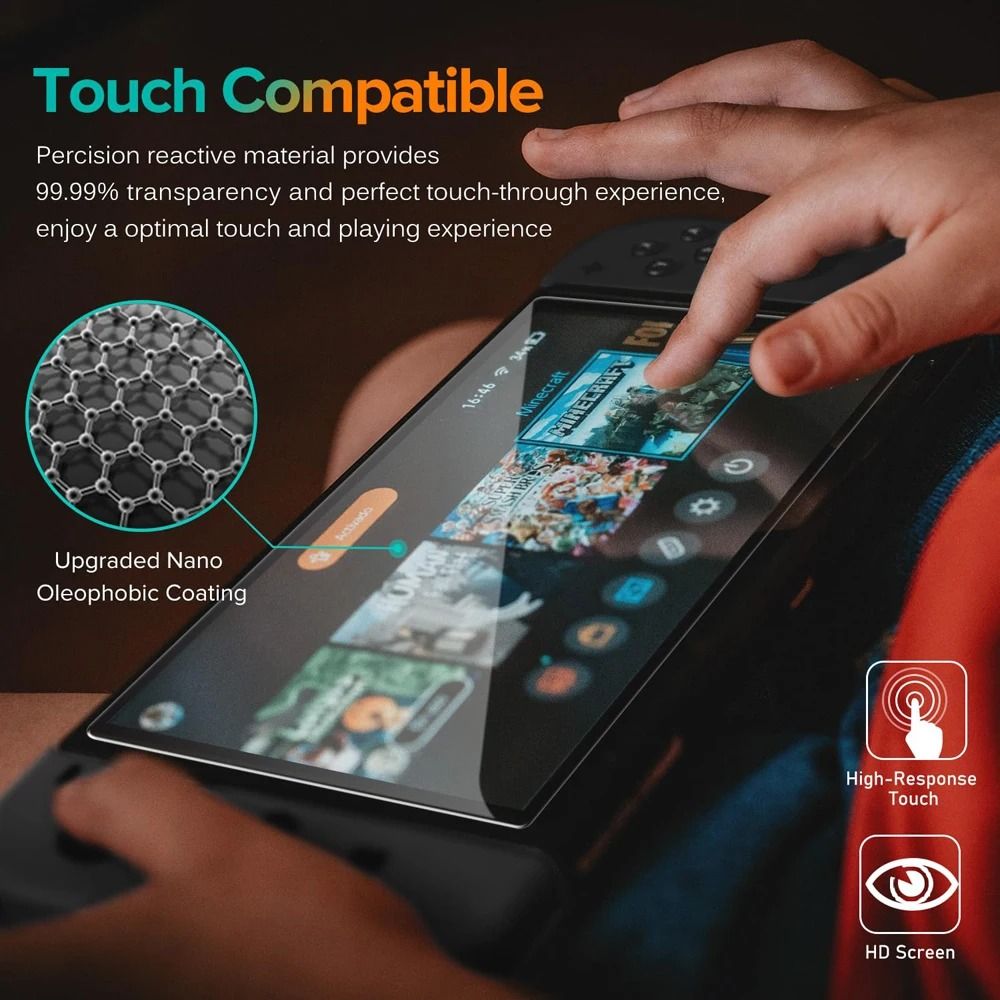 Tempered Glass Screen Protector With Joystick Caps For Switch Console 3