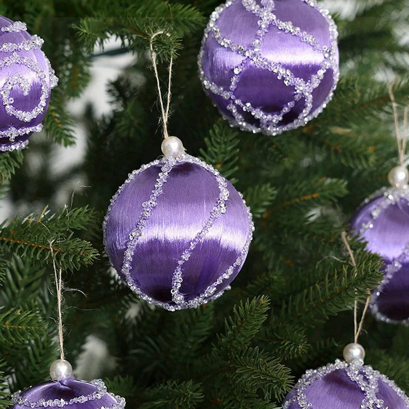 Hanging Bauble Ornament, Christmas Tree Ball, Silk Thread Sequin Decorative, New Year Party Pendants, Tree Dec Decor