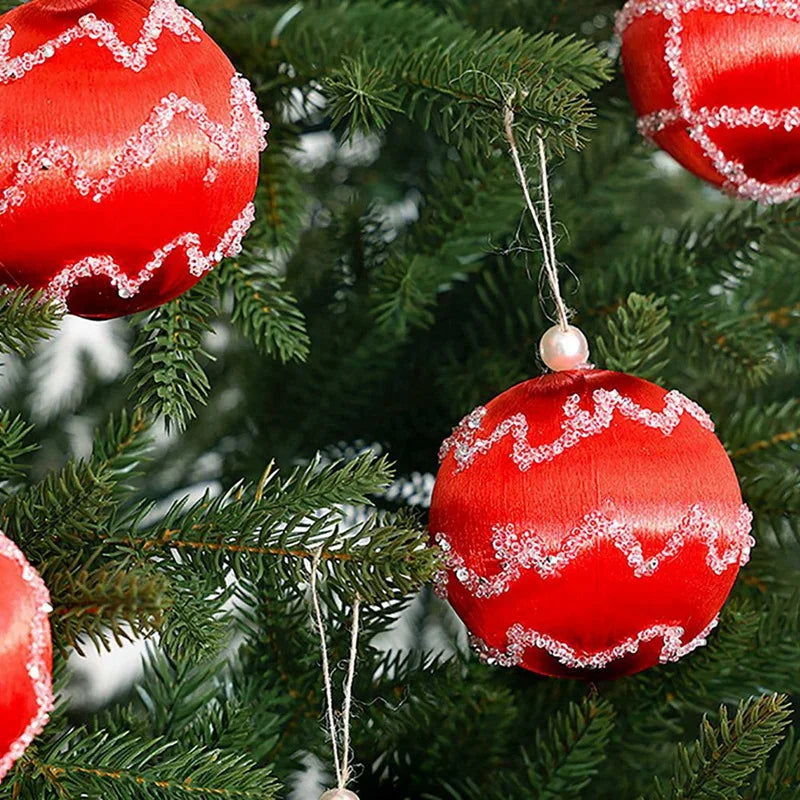 Hanging Bauble Ornament, Christmas Tree Ball, Silk Thread Sequin Decorative, New Year Party Pendants, Tree Dec Decor