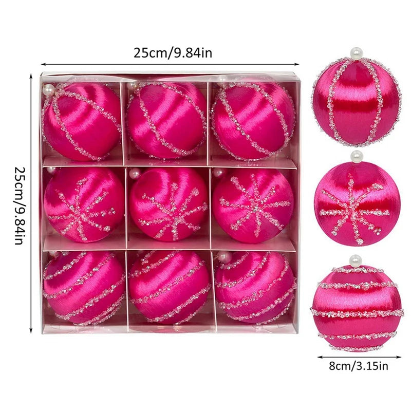 Hanging Bauble Ornament, Christmas Tree Ball, Silk Thread Sequin Decorative, New Year Party Pendants, Tree Dec Decor