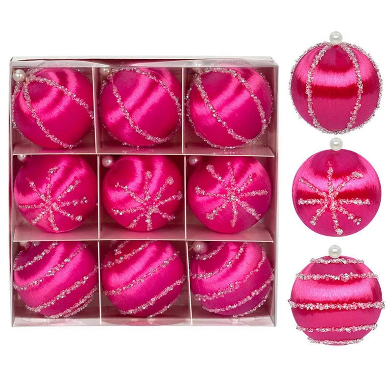 Hanging Bauble Ornament, Christmas Tree Ball, Silk Thread Sequin Decorative, New Year Party Pendants, Tree Dec Decor