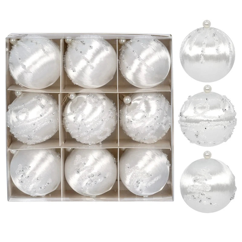 Hanging Bauble Ornament, Christmas Tree Ball, Silk Thread Sequin Decorative, New Year Party Pendants, Tree Dec Decor