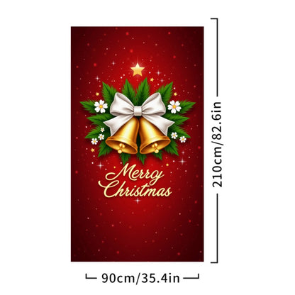 Merry Christmas Door Cover, Bell Garland Door Decor, Dining Table Cover, Elastic Holiday Decoration