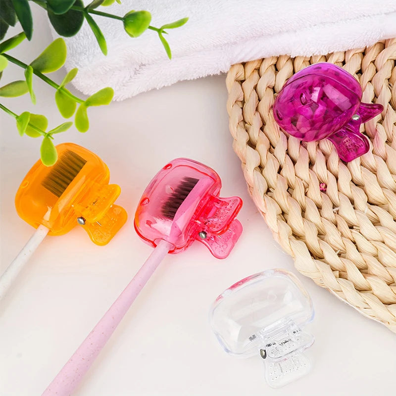 Toothbrush Protector Cap Brush Pod Case Travel Toothbrush Head Covers Portable Plastic Clip Protect 2