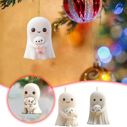 Christmas Ornaments, Acrylic Flat Ghost Doll, For Party Christmas Tree, Hanging Decorations