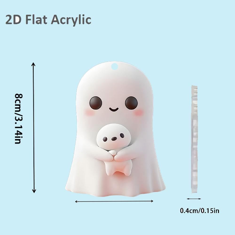 Christmas Ornaments, Acrylic Flat Ghost Doll, For Party Christmas Tree, Hanging Decorations
