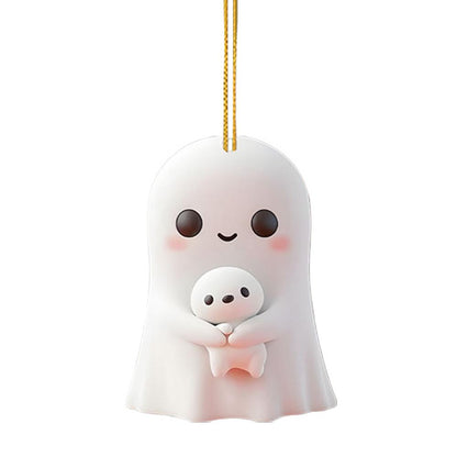 Christmas Ornaments, Acrylic Flat Ghost Doll, For Party Christmas Tree, Hanging Decorations