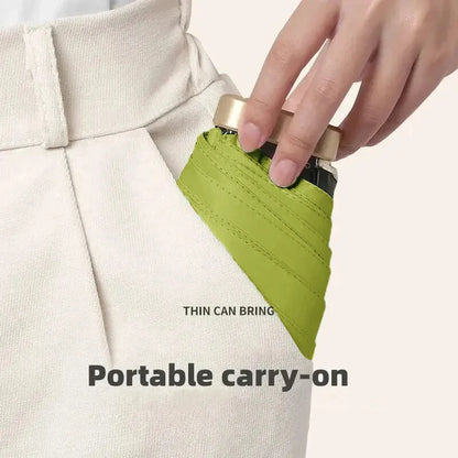 Pocket Rain Umbrella Mini Sun Umbrella Sun Shade Parasol Capsule Vinyl Folding UV Ultraviolet Prote 2