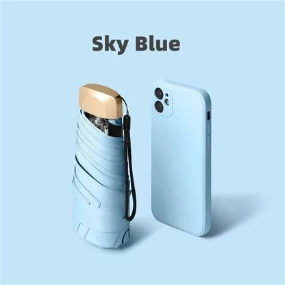 Pocket Rain Umbrella Mini Sun Umbrella Sun Shade Parasol Capsule Vinyl Folding UV Ultraviolet Prote 13