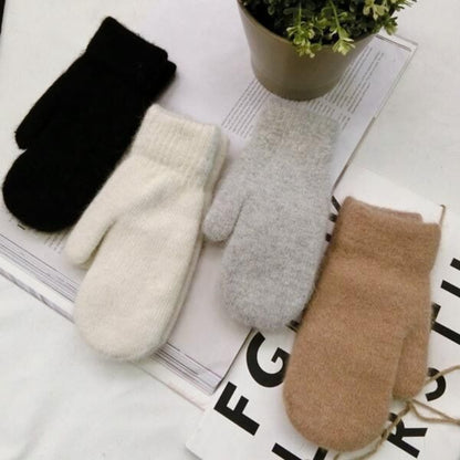 Gloves Women Winter, Plus Velvet Thick, Warm Cold-Proof Cycling Gloves, Cute Ladies Finger-Wrapped Design