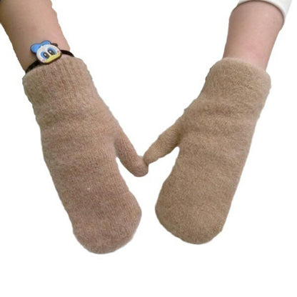Gloves Women Winter, Plus Velvet Thick, Warm Cold-Proof Cycling Gloves, Cute Ladies Finger-Wrapped Design