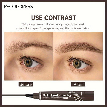 Split Tip Eyebrows Pen, Eyebrow Tattoo Pen Waterproof, Eyebrow Pen Waterproof, Liquid Black Eyebrow Makeup Pencil